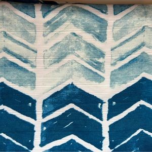 Herringbone Rows Fabric Shower Curtain Tie Dye Blue Shoreline